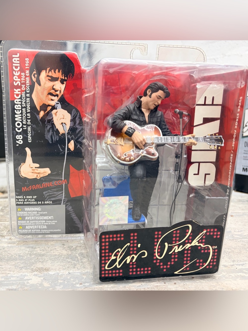 McFarlane Toys Elvis Presley ’68 Comeback Special Super Stage Figure – Open Box